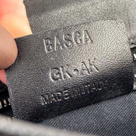 Bally Black Leather and Canvas Basca Shoulder Tote Bag Signature Front B Pocket - Picture 8 of 14